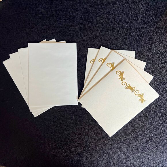 New - Set of 4 embossed Lizard Greeting / Thank You Cards - Picture 3 of 3